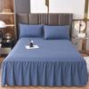 3Pcs Skin Friendly Bed Skirts Full Set Thick Raised Lace Bed Sheets Non Slip Covers for Tatami Mats