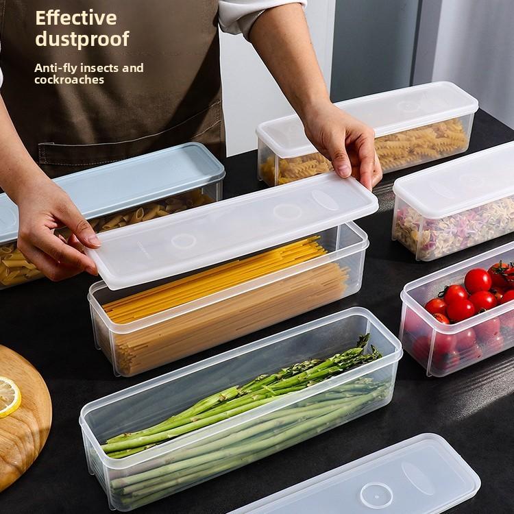 Noodle Rectangle Fridge Food with Lid Kitchen Grocery Food Hanging Noodle Storage Crisper Boxes