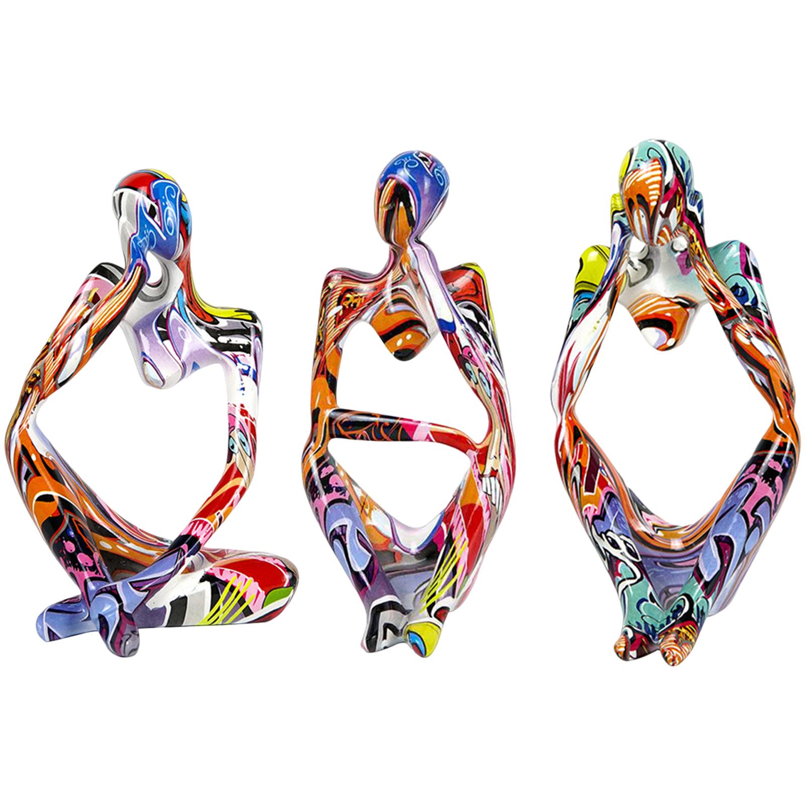 

Resin Abstract Thinker Figure Statues Graffiti Abstract Modern Thinker Sculpture Ornaments Handicraft Home Decor for Living Room China Mainland