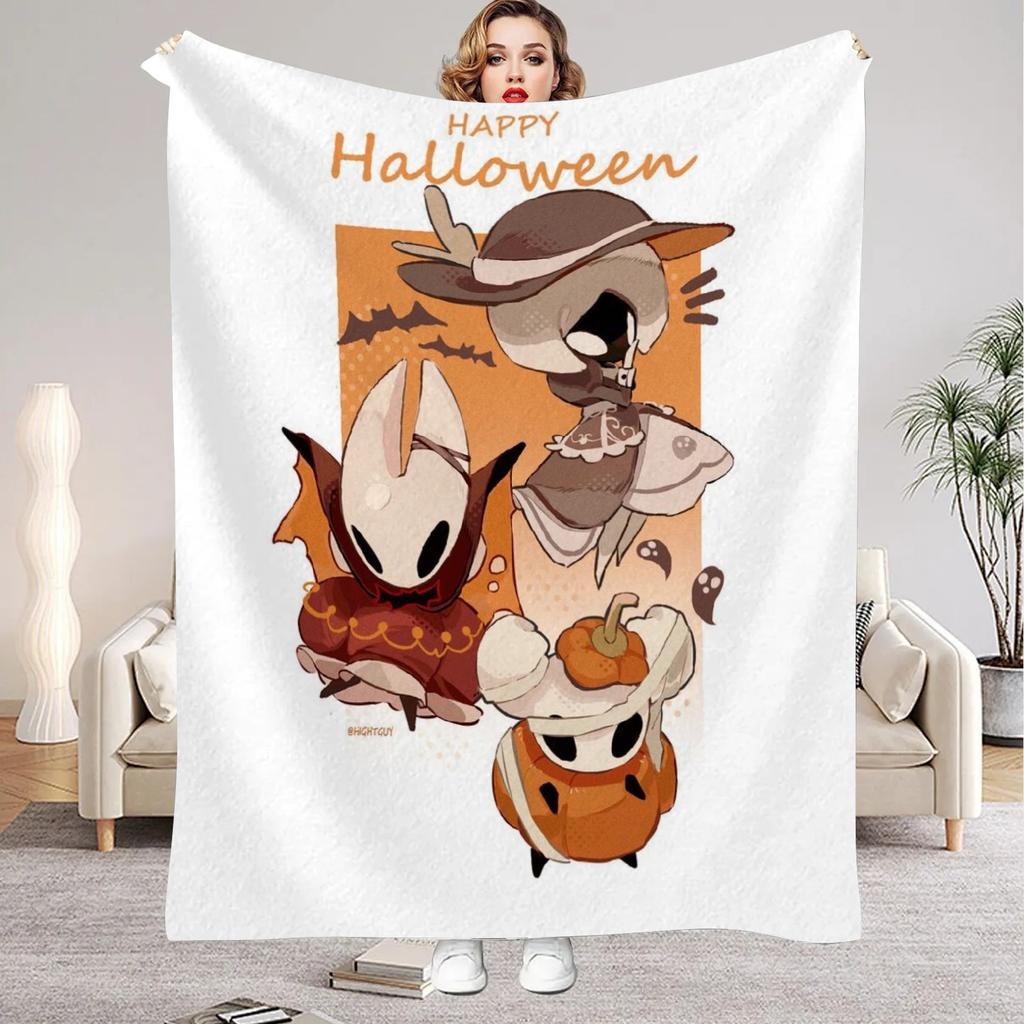 Hollow Knight Blanket Cartoon Game Printed Flannel Blanket for Home Living Room Bedroom Decor New Year Christmas Gift for Fans