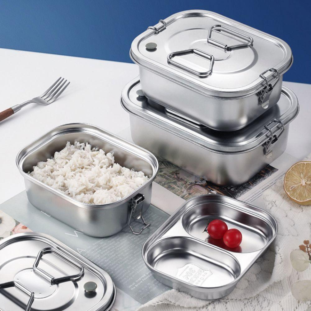304 Stainless Steel Picnic Box Compartmental Food Storage Box Camping Lunch Box  Worker