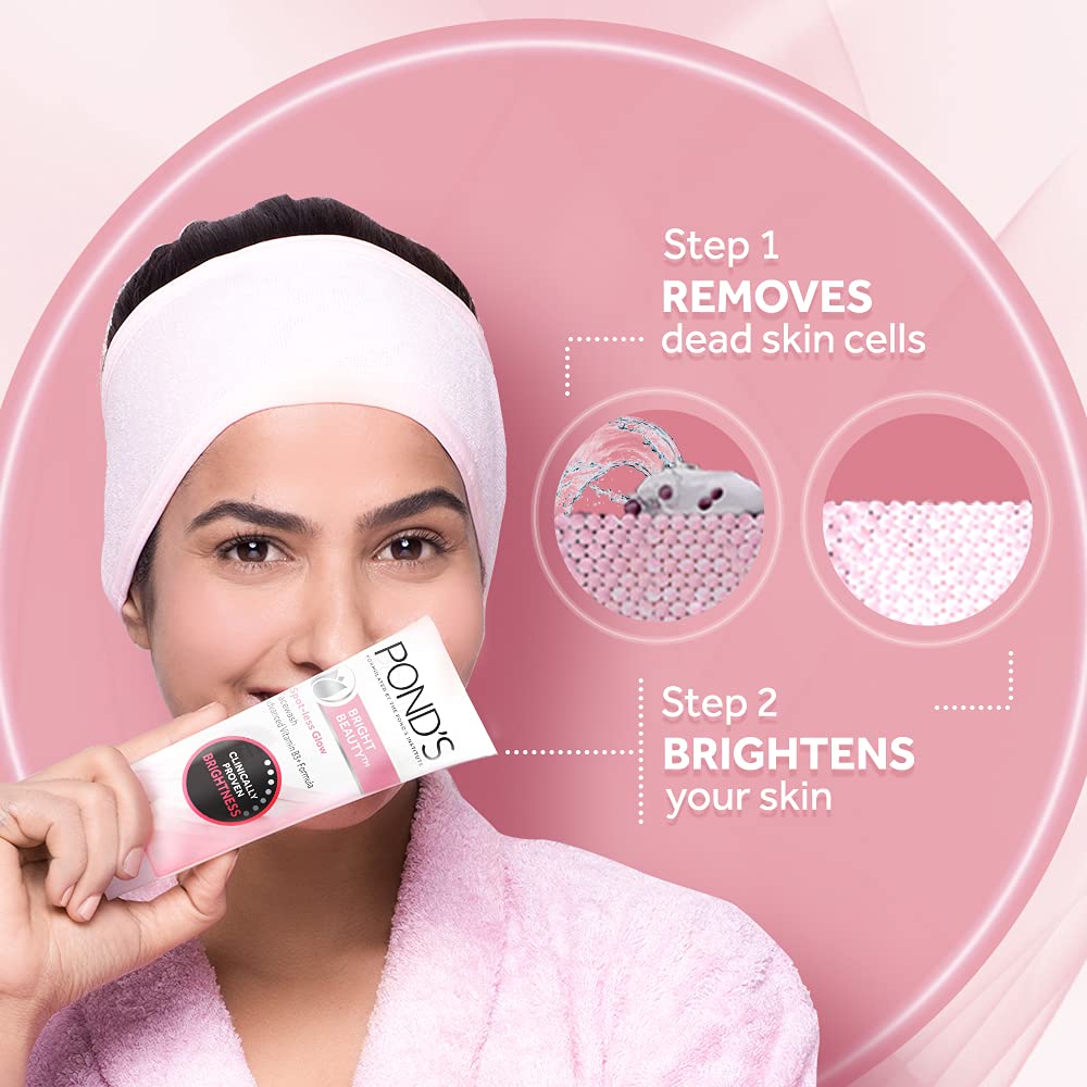 Ponds Glowing Skin Combo- Ponds Bright Beauty Vitamin C Face Serum, 30 Ml + Ponds Spot-less Glow Face Wash With Vitamins, 200g