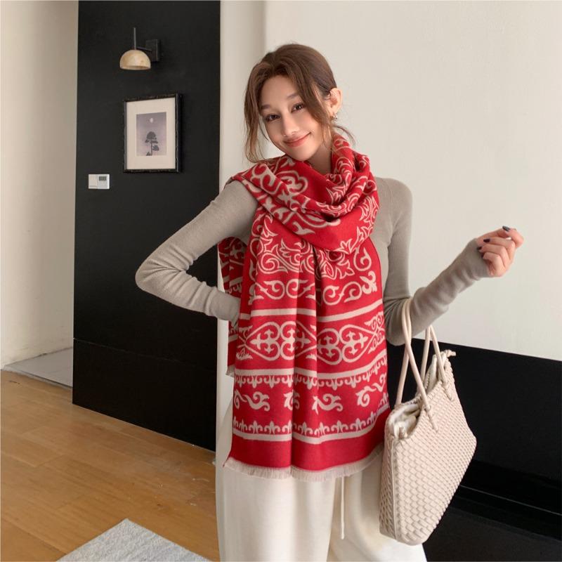 Imitation Cashmere Scarf Women's Warm Thickened Versatile Fashion Office Shawl