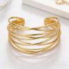 Trendy Geometric Half-Circle Open Bracelet - Versatile Stackable European Fashion Jewelry
