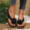 Women's Spring-Summer Floral Thong-Style Slide Sandals, Available In Large Sizes.