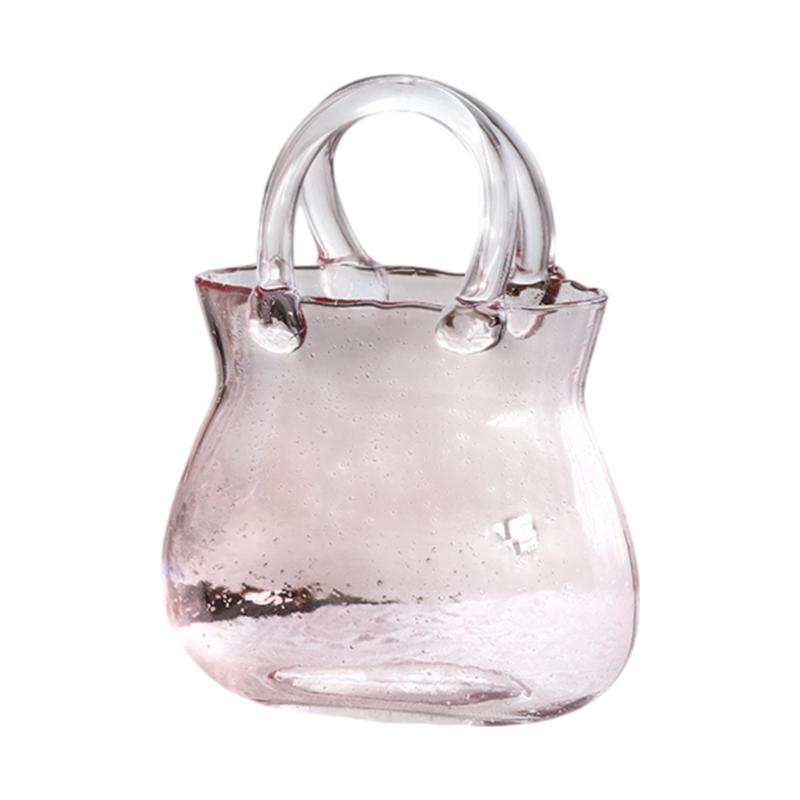 Verdickte Klare Glasvasen Handtaschenform Hülle Halten Blume Geeignet Für Haus Büro Dekoration Geburtstagsgeschenk