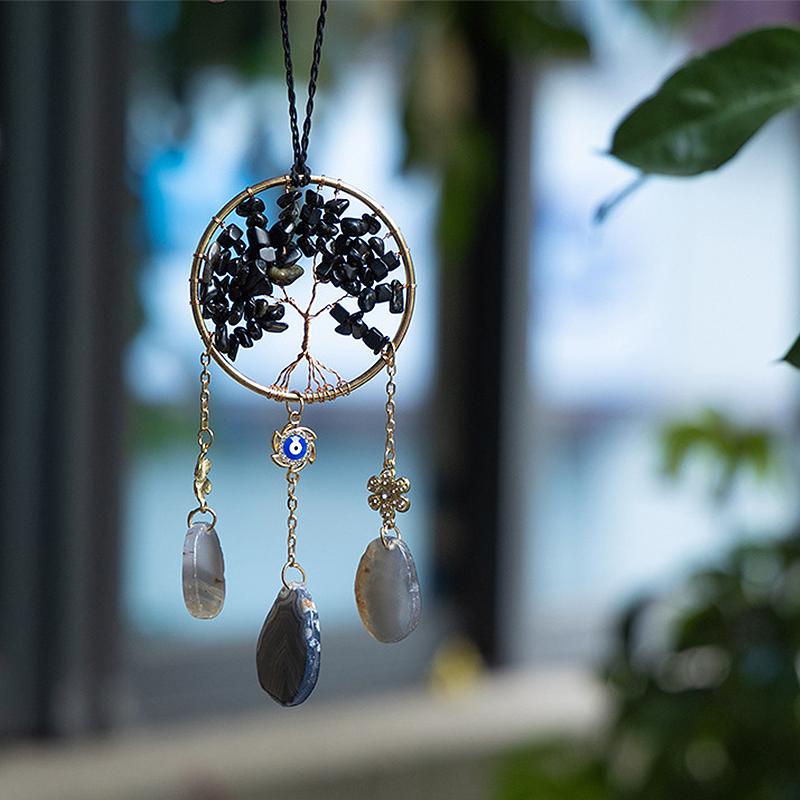Factory Price Charm Natural Crystal Wind Chime Healing Wind Chime Hanging Ornament Car Decoration Easter Day Gift Sun Catchers