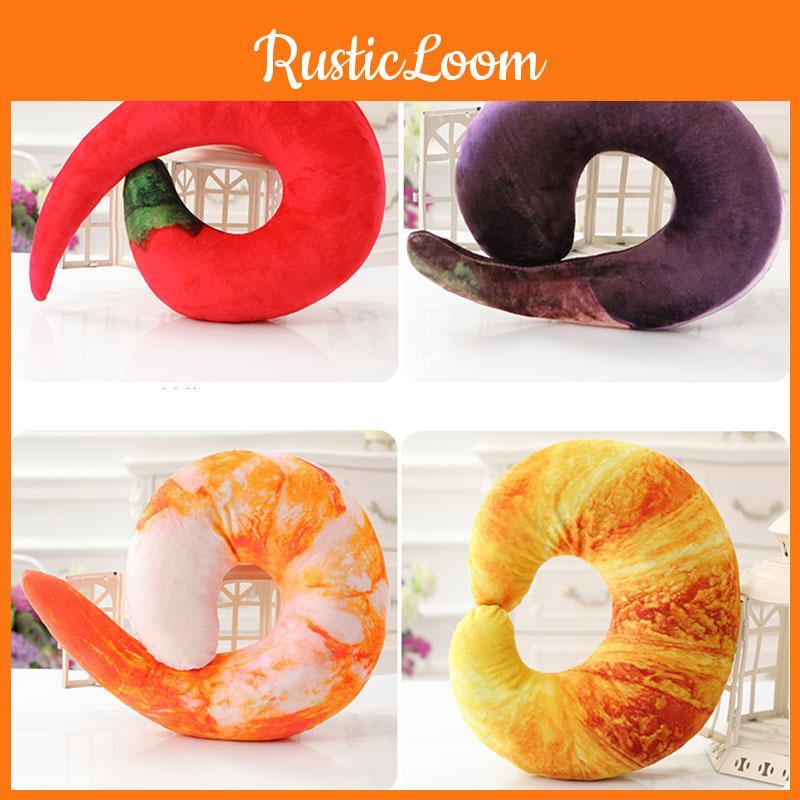 Tcmy Fashion Peeled Prawns Plush U Neck Pillow For Travel And Nap Shrimp Cushion Jelly Toy