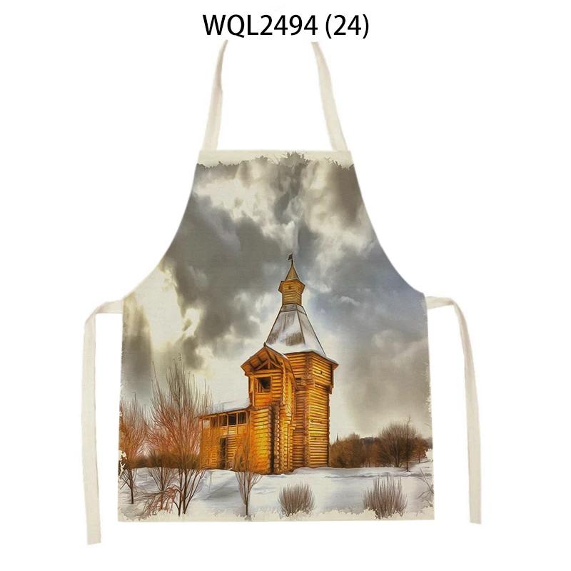 Kitchen Apron for Women Mountain Forest Scenery Adult Kids Cooking Apron Household Cleaning Supplies Pinafore Sleeveless Aprons