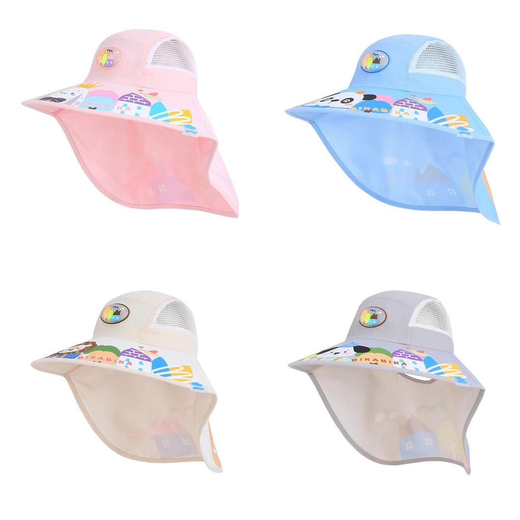 Childrens Cartoon Sun Hat With Wide Brim For Summer Outdoors Girls Boys
