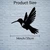 1pc 2D Flat Black Hummingbird Metal Wall Art, Indoor/Outdoor Nature Decor