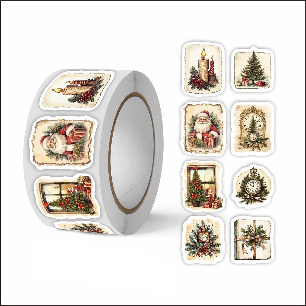 250 Stück DlY Bastel Weihnachtsaufkleber Rolle Frohe Weihnachten Geschenk Deko Aufkleber für Feiertagsumschlag