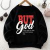 Kids Crewneck Casual Sweatshirt, English Letter Random Print