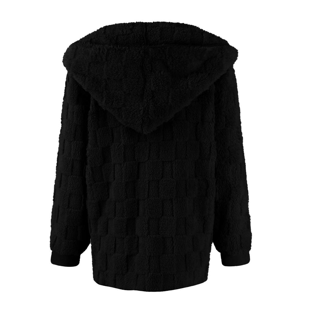 Jachetă cu mâneci lungi, lejer, ocazional, de damă, cu buzunare, cardigan din catifea