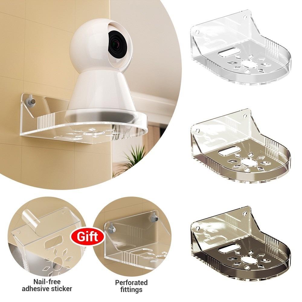 Universal Monitoring Stand  Floating Wall Shelf  No Drilling Shelves Holder Clear Monitoring Bracket