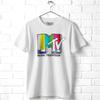 MTV Test Card Logo Men's T Shirt Static White Noise Color Check Music Television