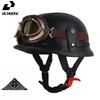 DOT Certified Vintage Open Helmet Motorcycle Open Face Helmet Retro 3/4 Helmet Cruise Casco Casque Moto Men Women