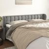 VidaXL Headboard with Ears Light Grey 203x23x78-88 Cm Velvet3117644
