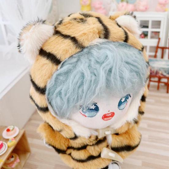 Doll Clothes Tiger Pattern Dress-up Fabric Beautiful Doll Hooded Coat Pants Outfit for 20cm Doll