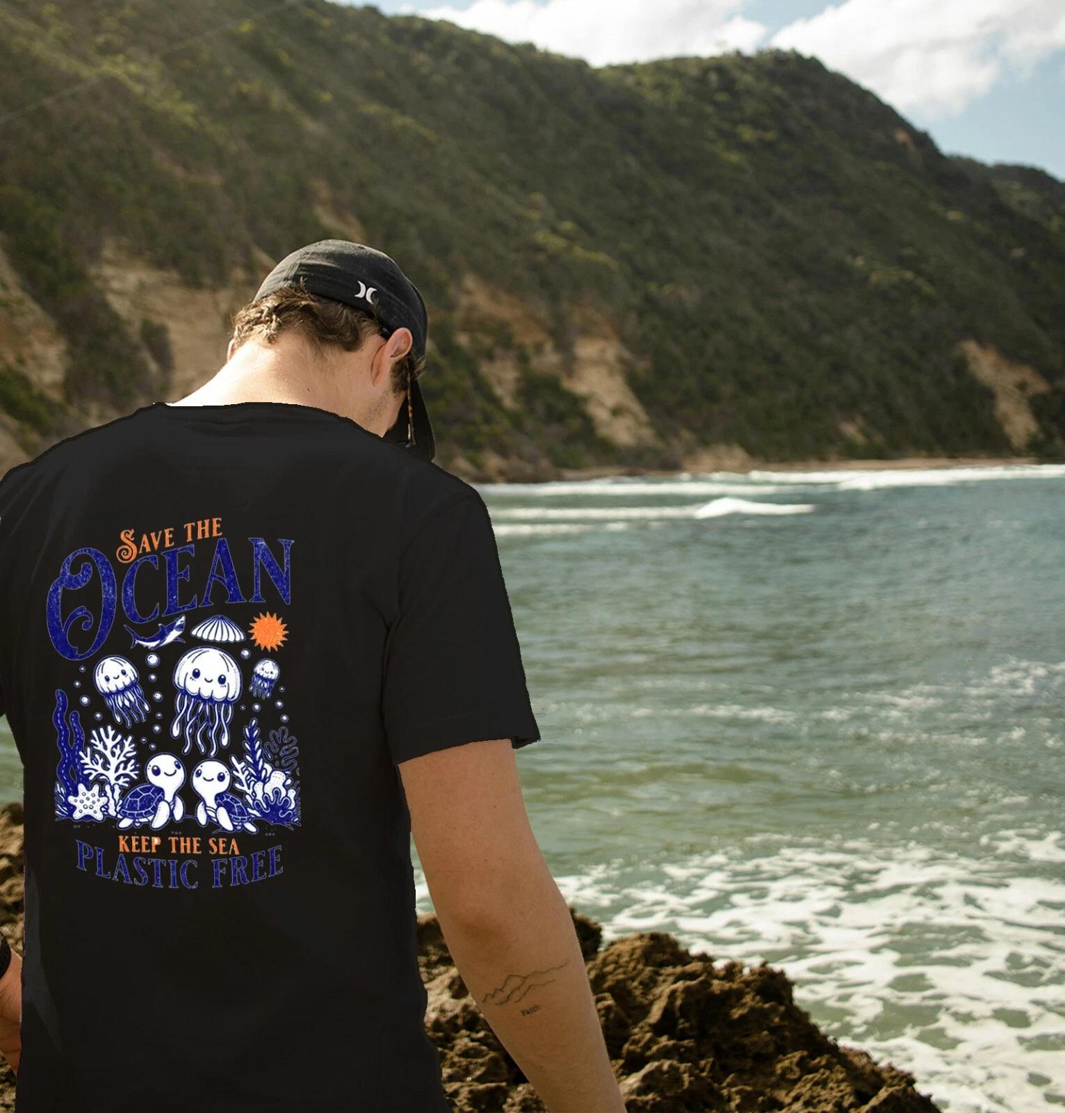

Unisex Slim Fit T-Shirt - Save The Ocean Original Student Summer Crewneck S