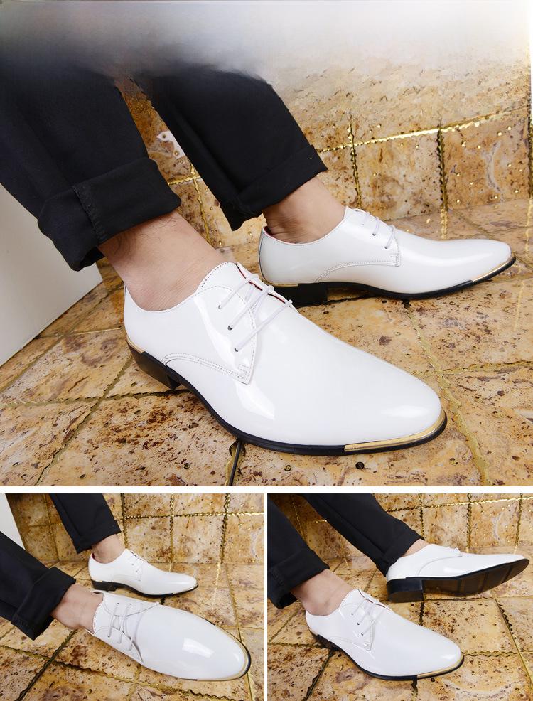Retro Britse Heren Business Casual Lakleren Veterschoenen, Grote Maat 48