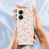 For Xiaomi Redmi Turbo 4 5G/Poco X7 Pro 5G Case Pink Butterflies Pattern Printing Straight Edge TPU Phone Back Cover