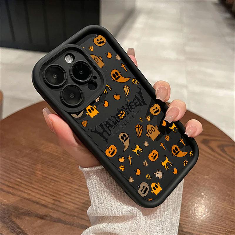 Phone Case for iPhone 16 Cases iPhone 15 14 13 12 Mini 11 Pro Max 16 Plus X XS 15Pro Shockproof Back Cover Happy Halloween Ghost