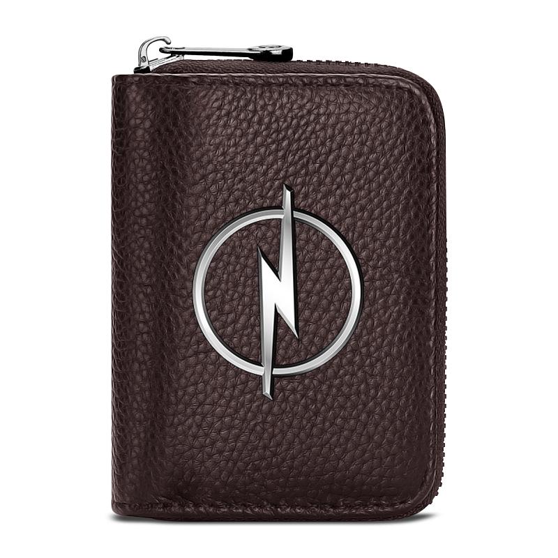 

Кошелек для водительского удостоверения, ID-карты, банковской карты, автомобильный стайлинг для Opel Astra j Insignia Astra g Corsa Zafira b Mokka Vivaro Meriva коричневый