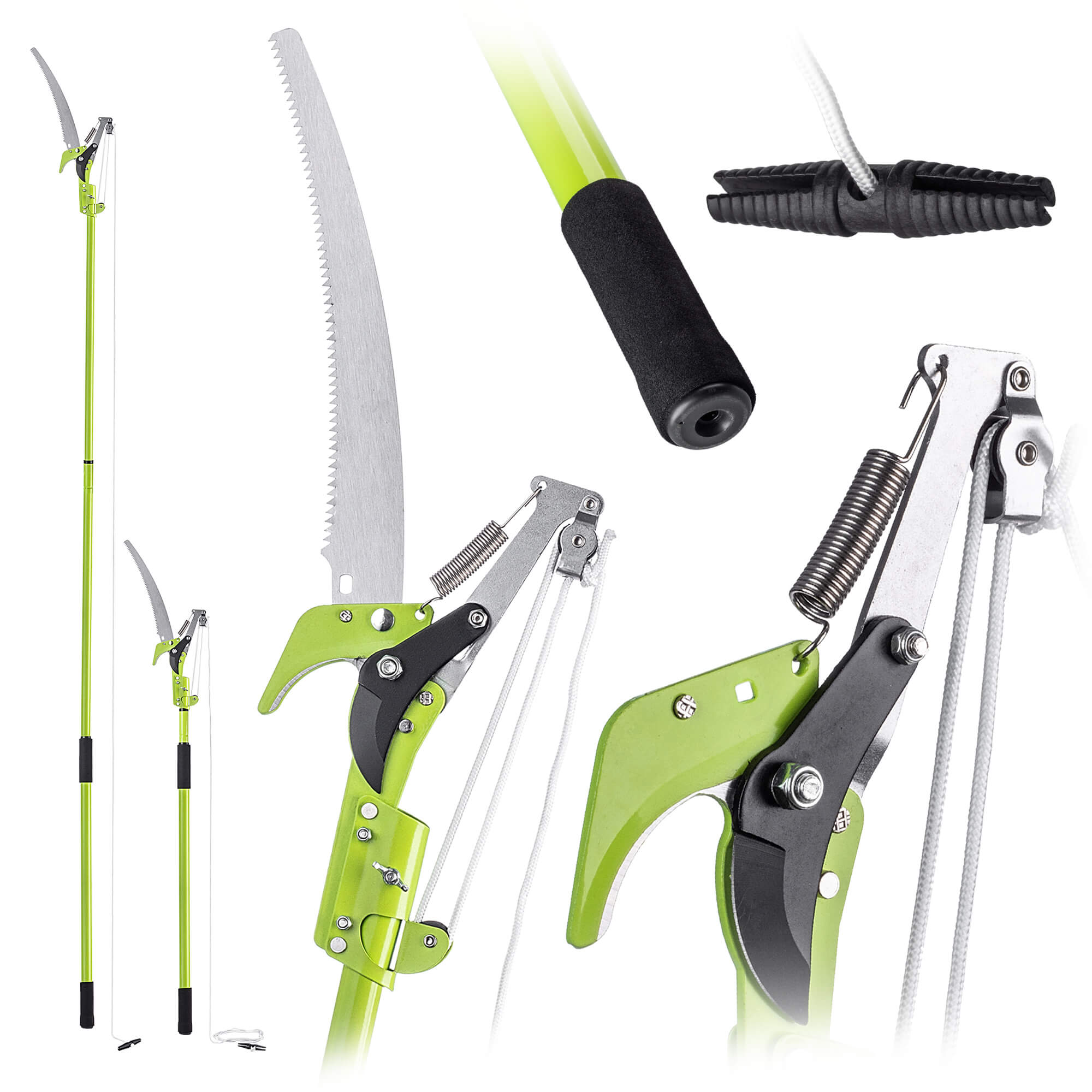 KADAX 2-in-1 takkenzaag met geïntegreerde takkenschaar, boomzaag met telescoopsteel 142–287 cm, telescopische tuinzaag met takkenschaar, telescopische zaag met tuinschaar