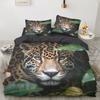 Animal Print Duvet Cover Set Leopard 3D Bed Linen Twin/Queen/140x200,Ultra-Soft Polyester Bedding, Machine Washable Home Decor