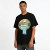 Life Is Like A Flowing River Outdoor Scenery Print Casual Tee Pure cotton T-shirt
