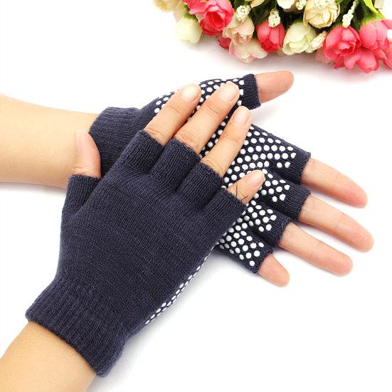 Damen Atmungsaktive Rutschfeste Outdoor Fitnessstudio Sport Yoga Übung Halbfingerhandschuhe