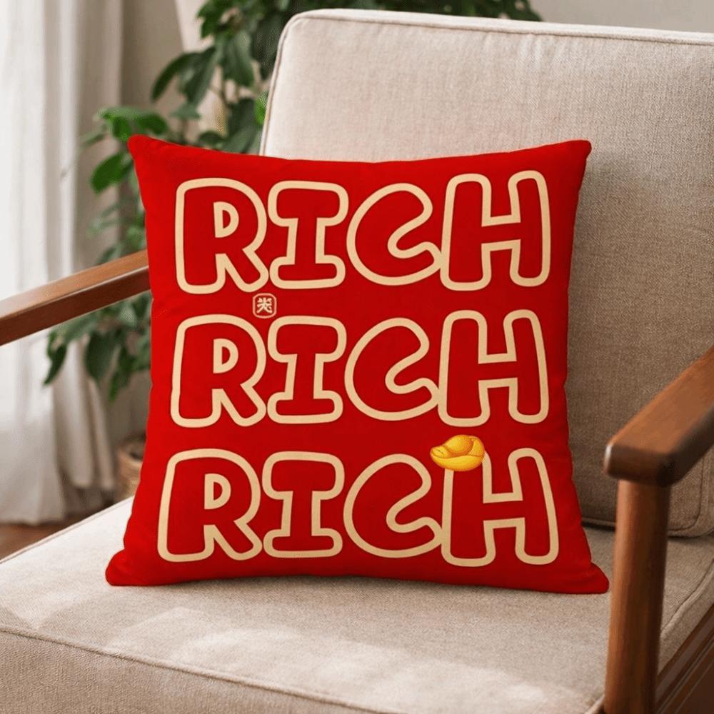 Festive Throw Pillow Cover Happy Word Print Cushion Cover Pillow Dust Cover  Home Textile