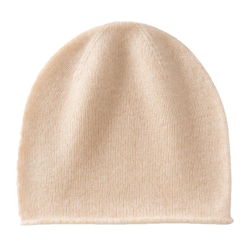 100% Pure Cashmere Knit Beanie Hat Kids Winter Warm Unisex Soft Simple Style