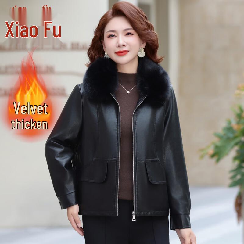 

Xiaofu Women s Faux Fur Collar Plush-Lined Winter Jacket 2XL