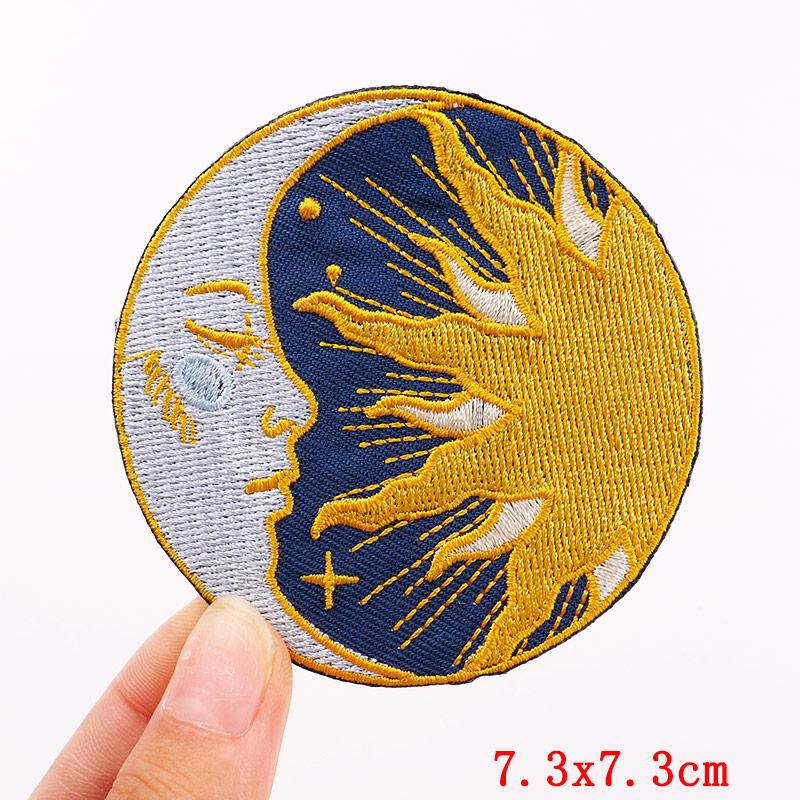 Outdoor/Adventure Embroidey Patch DIY Cartoon Sun Iron On Embroiderd Patches For Clothing Sew Stickers Badge Decoration