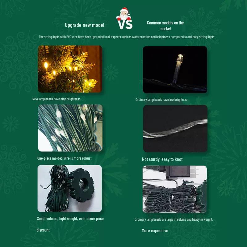 USB LED Copper Wire Christmas Fairy Lights - Holiday Tree Decoration