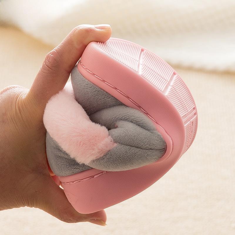 Children's Cartoon Cotton Slippers – Warm Indoor Shoes for Boys and Girls, with Heels for Autumn and Winter