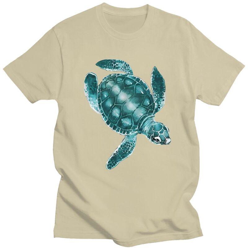 Προσαρμοσμένο Ανδρικό T-Shirt Θαλάσσια Χελώνα Κοντομάνικο Βαμβακερό T-Shirts Κλασικό T-Shirt Casual T-Shirt Χαλαρή Εφαρμογή Ρούχα