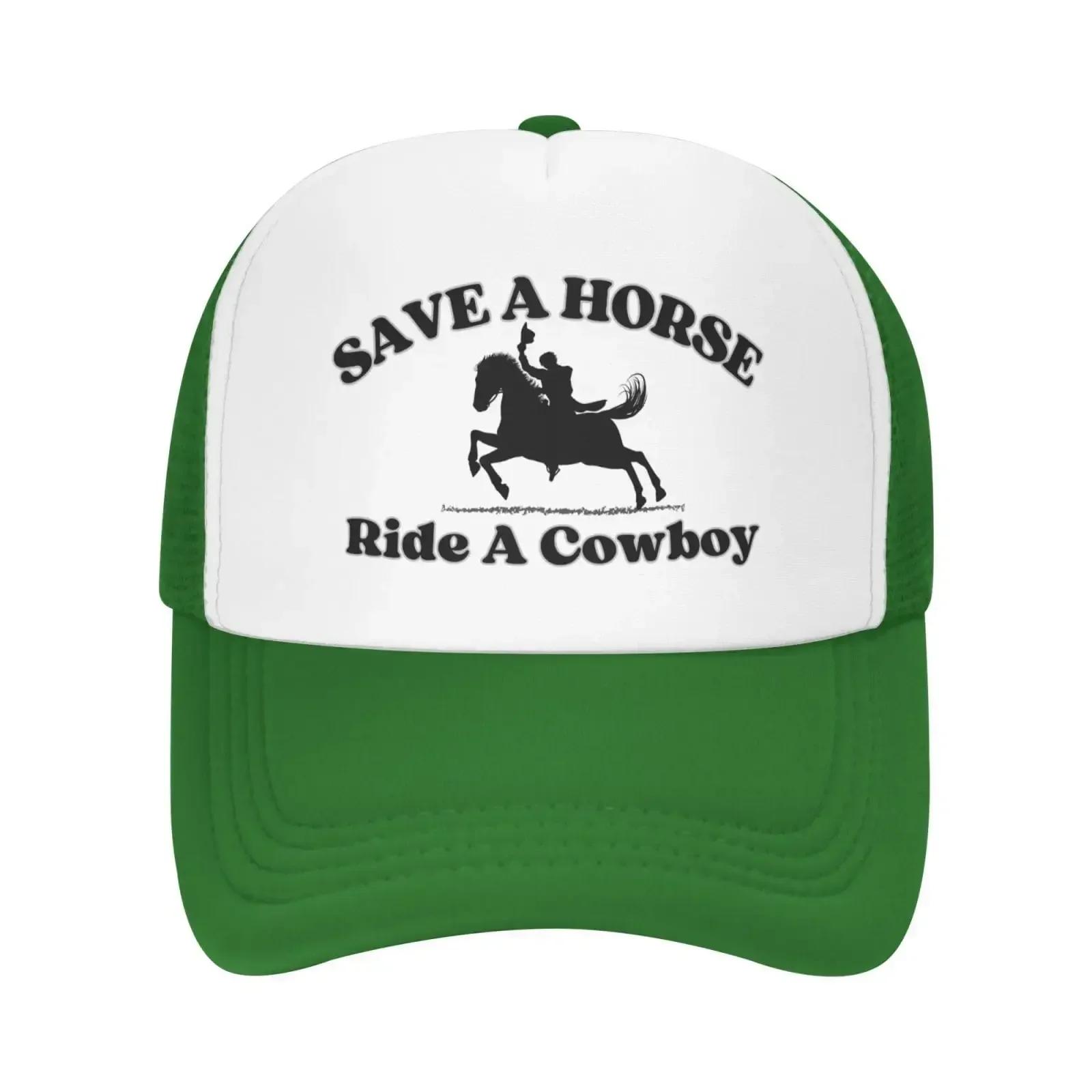 

Save A Horse Ride Cowboy Hat Just Girl Who Loves Mom Mesh for Men Women Trucker s Baseball Cap One Size
