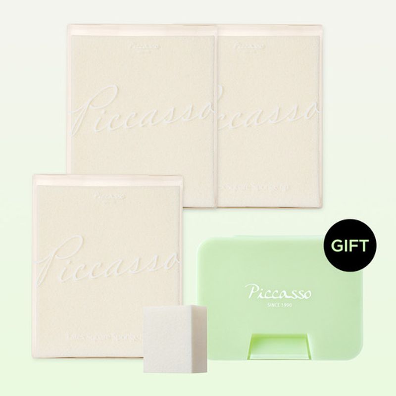 

[Picasso] Latex Sponge Square (6p) 3-piece set (18p total) (+ free milk green sponge case) Square (6p) x 3 set (+ sponge case milk green)