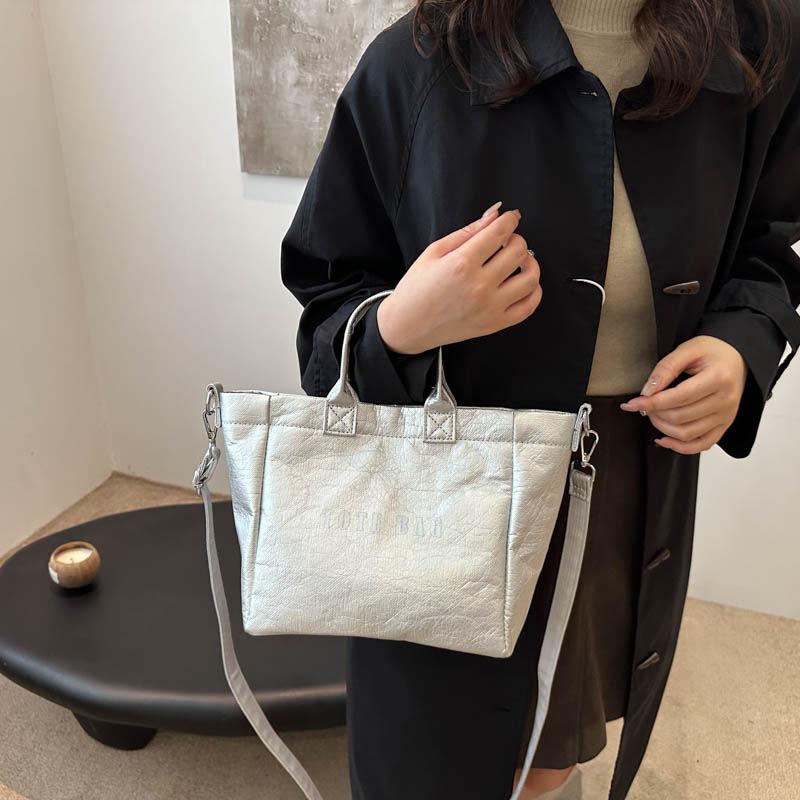 New Fashionable and Versatile Texture Large Capacity Hand Tote Bag DuPont Paper Single-shoulder Crossbody Bag
