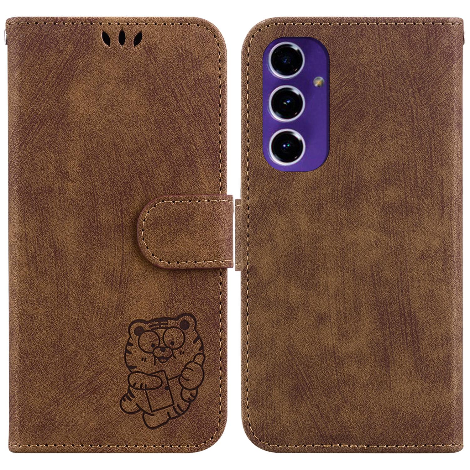 

For Samsung Galaxy A16 5G/A16 4G Wallet Case Tiger Imprint Leather Shockproof Phone Cover E