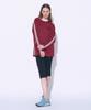 PARTIMENTO WOMEN Striped Football Jersey Ls Tee_Burgundy