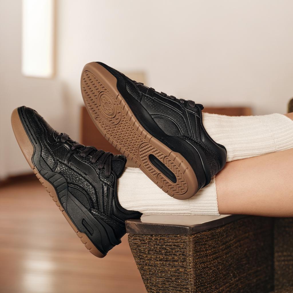 Li Ning Yue Bai 2.0 Casual Versatili Suola Spessa Rialzanti Antiscivolo Resistenti all'Usura Traspiranti Scarpe da Skate Basse Sneakers da Donna AGCU276-6