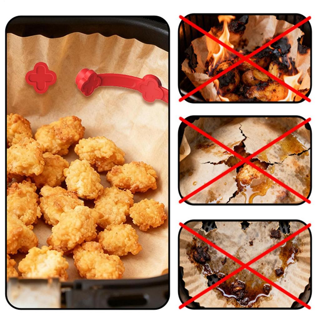 Magnetic Silicone Airfryer Holder Fixing Buckle High Temp Reusable Air Fryer Iron Basket Liner Buckle for Parchment Paper