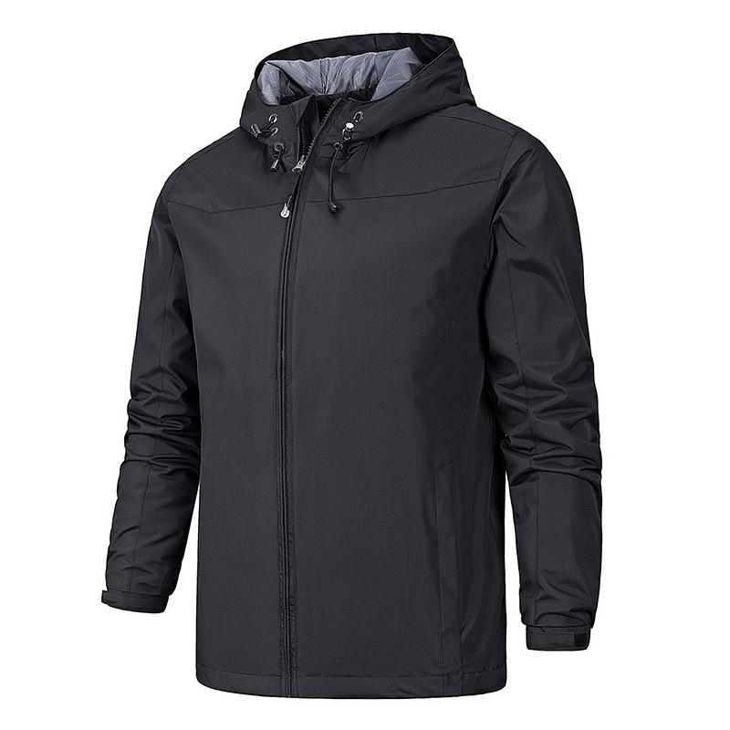 Men Casual Outdoor Solid Single Layer Windbreaker Jacket