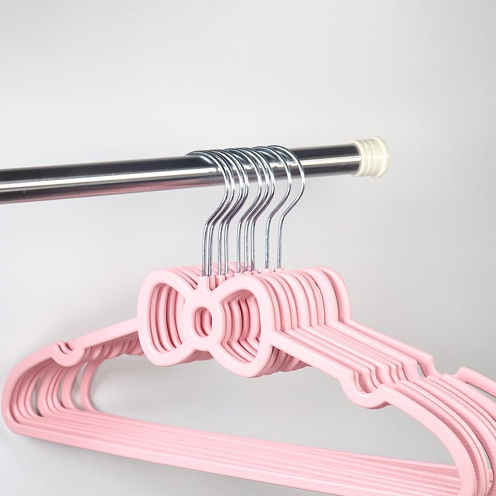 3 ks - Roztomilé věšáky s mašlí Šetří místo Plastové police na oblečení Vhodné pro skříně na oblečení Bundy a košile