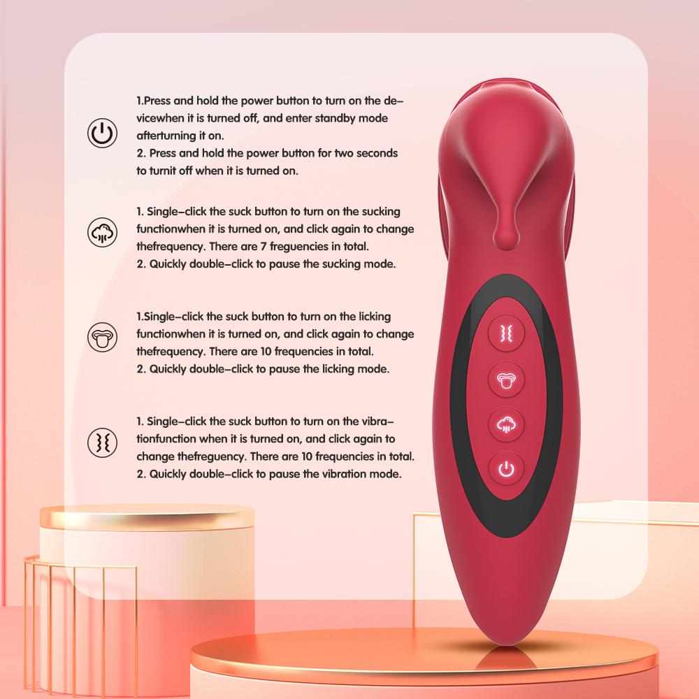Clitoral Vacuum Vibrator Female Sextoys Licking Tongue Sucker Nipple Vagina Massager Clit Stimulator G Spot Stimulator Blowjob Women Masturbation