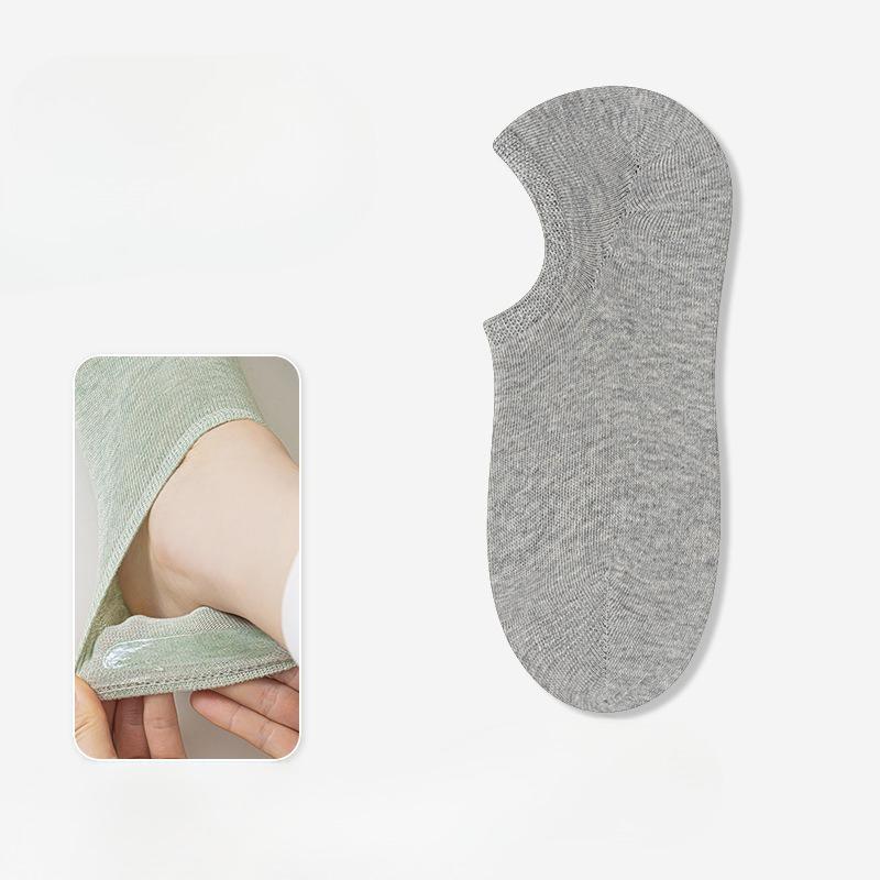 Female Spring and Summer Thin Pure Cotton Silicone Do Not Drop with Shallow Mouth Breathable Non Slip Socks